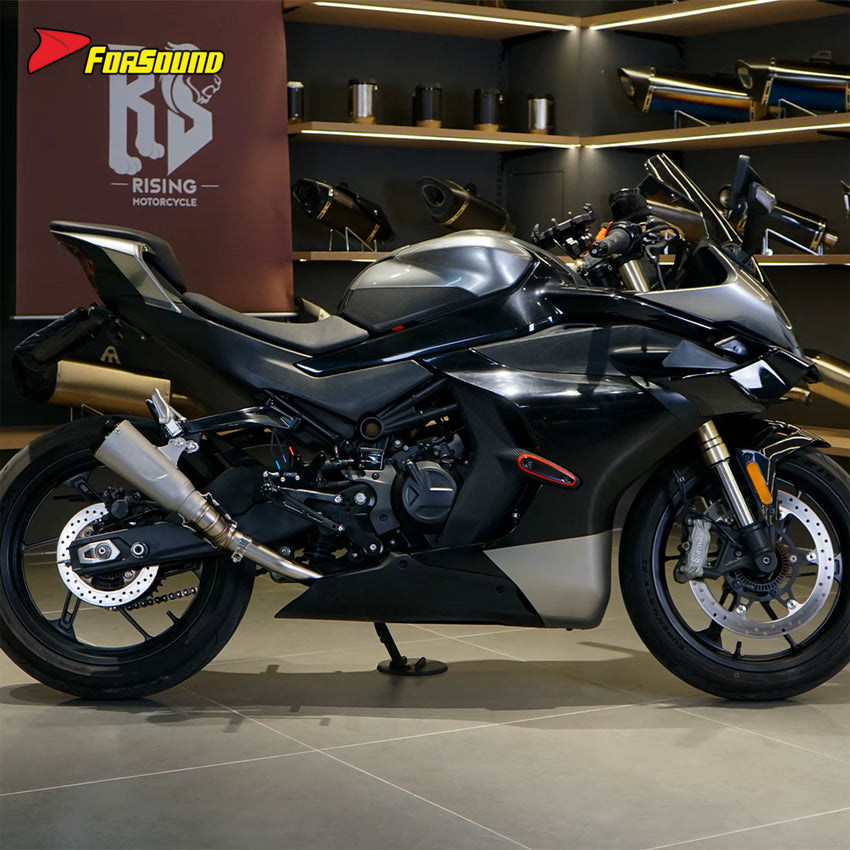 For CFMOTO Stainless Steel Carbon Fiber SR Full-Section Silencer Exhaust Pipe for CFMOTO 450SR 450NK Motorcycles Condition New
