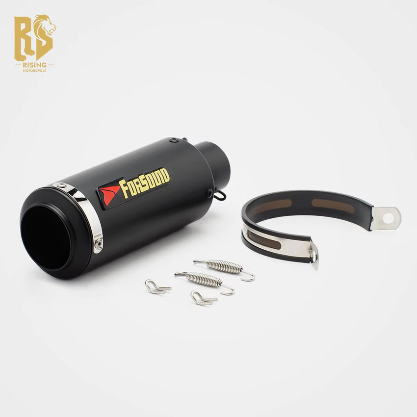 RS Motorcycle 51Mm Universal Exhaust Pipe for Kawasaki Z400 R6 R1 R25 Modified Carbon Fiber round Mouth Strip Tail Section