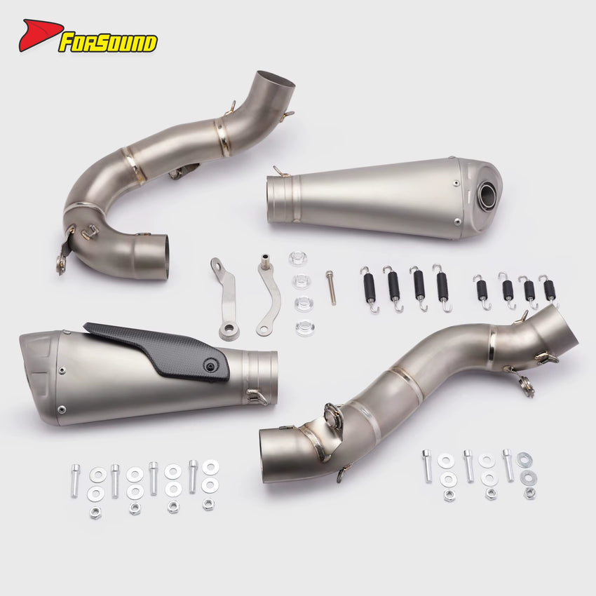 Ducati V4 Mid-Tail Carbon Fiber & Titanium Exhaust for 2018-2025 Panigale V4S/Streetfighter V4-High-Performance Retrofit/Upgrade