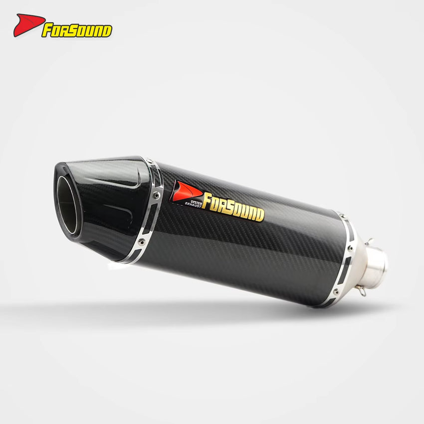 Stainless Steel Carbon Fiber 51Mm Marco Polo Roman Clamp End Can Exhaust Pipe Universal Motorcycle Pipe