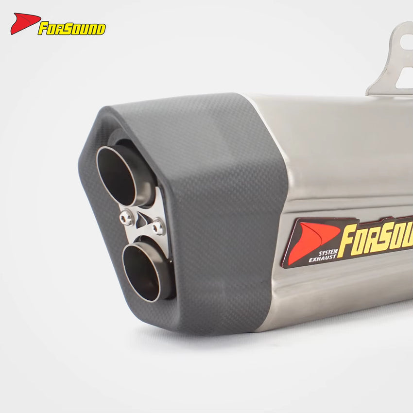 Stainless Steel Carbon Fiber 51Mm Pyramid End Can Exhaust Pipe Universal Motorcycle Pipe