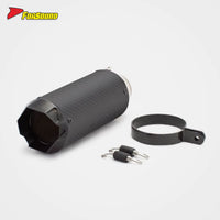 RS Original 703RR Embossed Carbon Fiber Motorcycle Exhaust Pipe Modified Tail Section Black Mouth Stainless Steel 675NK 51Mm End