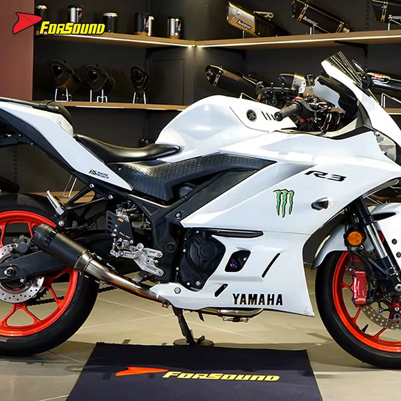 For YAMAHA R3 2-Into-1 Header Stainless Steel Yamaha R3 Carbon Fiber Full Motorcycle Exhaust System Exhaust Supersport Racing