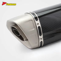 RS Original Universal Modified Motorcycle Exhaust Pipe K10 Carbon Fiber Titanium Alloy Tail Section 60Mm Caliber New Condition