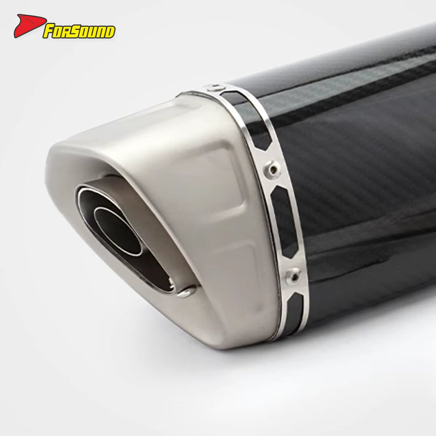 RS Original Universal Modified Motorcycle Exhaust Pipe K10 Carbon Fiber Titanium Alloy Tail Section 60Mm Caliber New Condition
