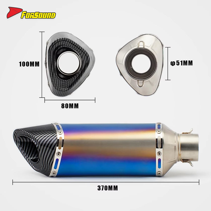 RS Condition Stainless Steel Exhaust System for Motorcycles Atvs Dirtbikes Titanium Alloy Series 51Mm Caliber