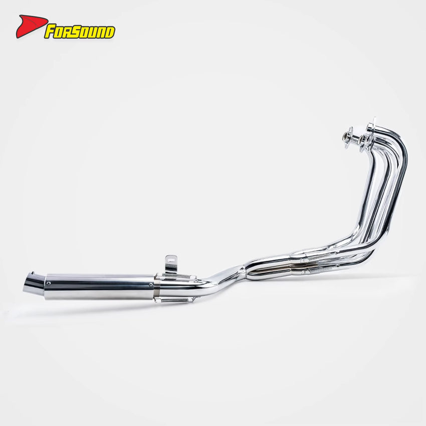 Retro and Heat Resistant Six-Section Electroplated Motorcycle Exhaust Pipe Full System Exhaust Pipe for CBX400F 1981-1984