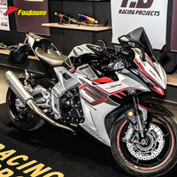For ZONTES 703RR Full Side-Exit Motorcycle Exhaust System Street Dual Sport Bike Sound Tuning AK R1 Model Escape Zontes 703Rr