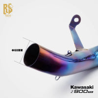 RS Original Forsound/Sound Motorcycle Exhaust Pipe Kawasaki Z900RS Roasted Blue 60Mm New Modified Front Middle Section Titanium