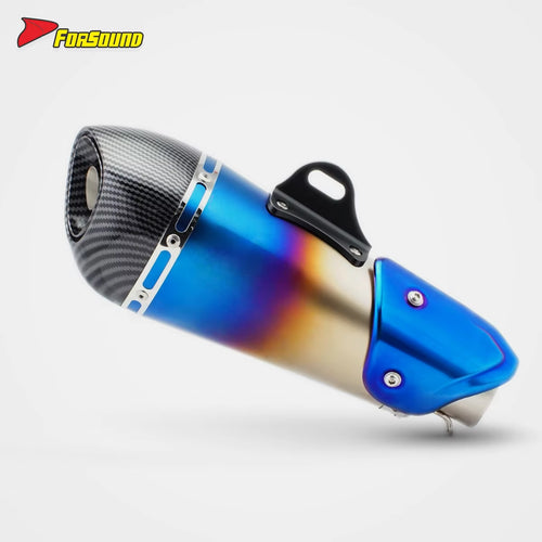 RS Original Carbon Fiber Universal Stainless Steel Motorcycle Exhaust Muffler New Condition Fits Z900 MT09 FZ6 G310GS
