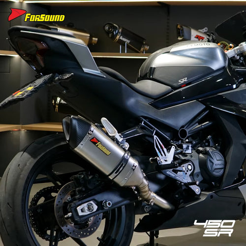 New Stainless Steel Carbon Fiber K10 Mid-Tail Section Frosted Black Catalytic Converter for 450SR/NK Motorcycle