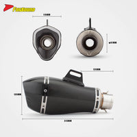 Universal Modified Exhaust Pipe Motorcycle Stainless Steel Carbon Fiber Short Oblique Hexagonal Tail Section Carbon Ak