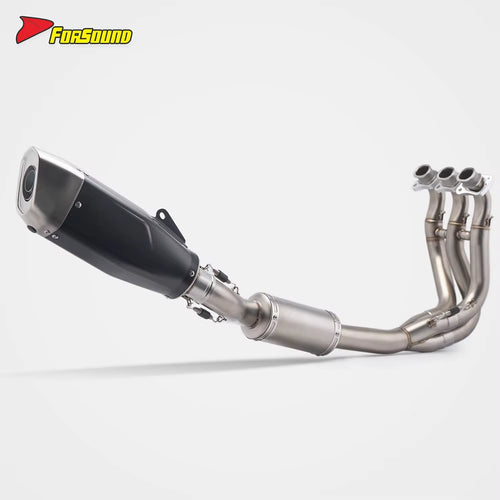 Trident660 2021-2024 Blade OEM Rear Carbon Fiber Exhaust New Compatible Retrofit/Upgrade Right Pipe Black Silver Stainless Steel