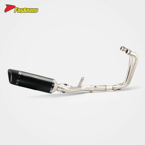 Motorcycle Front Mid Section Exhaust Pipe Stainless Steel Carbon Fiber Tip Full Motorcycle Exhaust System for Yamaha R3 Exhaust