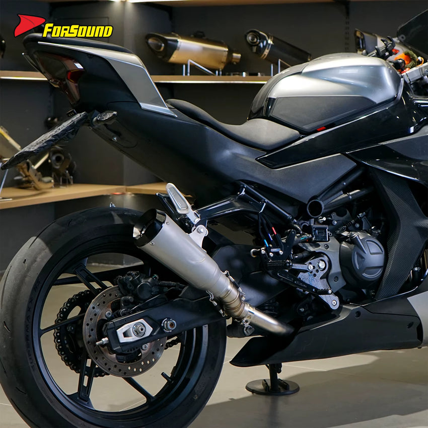 For CFMOTO Stainless Steel Carbon Fiber SR Full-Section Silencer Exhaust Pipe for CFMOTO 450SR 450NK Motorcycles Condition New