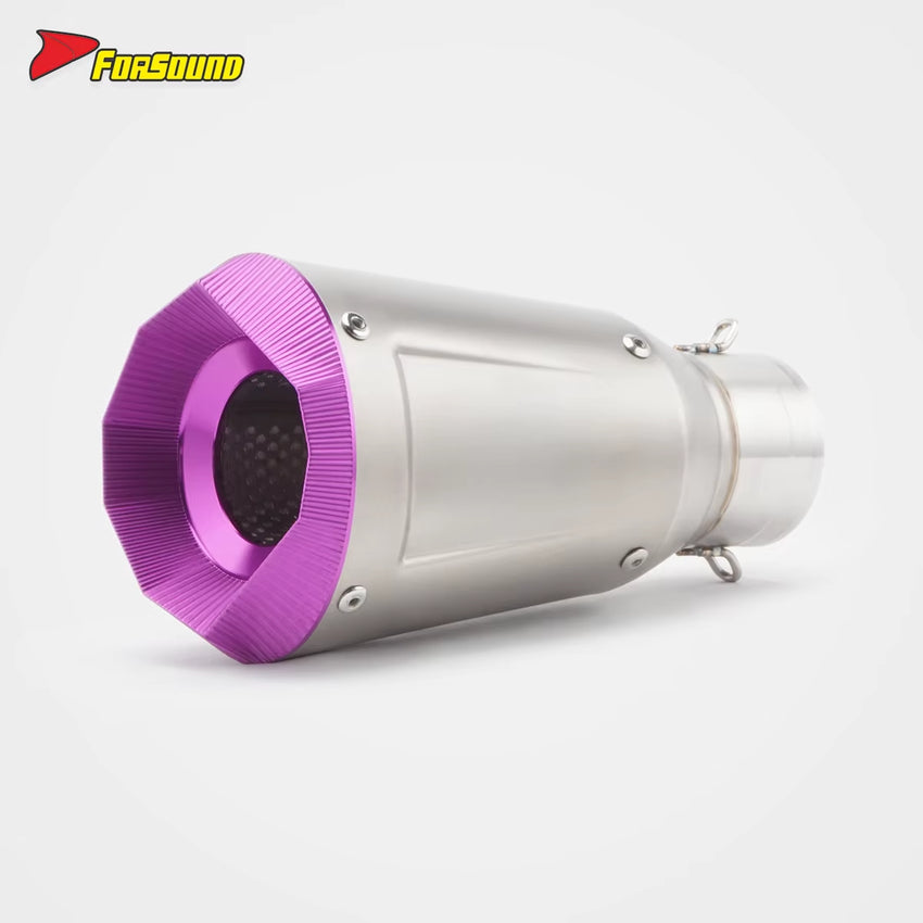 New Condition 51Mm/60Mm Universal Motorcycle Embossing Exhaust Muffler with DB Killer for KAWASAKI ZX-4R ZX-6R YAMAHA MT09 MT03