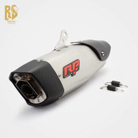 RS Original Universal Modified Motorcycle Exhaust Pipe Pioneer Carbon Fiber Cover Tail Section 51Mm Diameter Stainless Steel