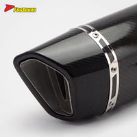 Stainless Steel Carbon Fiber 51Mm Roman Hoop End Can Long Exhaust Pipe Universal Motorcycle Pipe