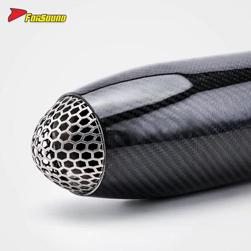 RS Original Universal Carbon Fiber 51Mm Caliber Motorcycle Exhaust Pipe New Slip-On Muffler with Box Packaging