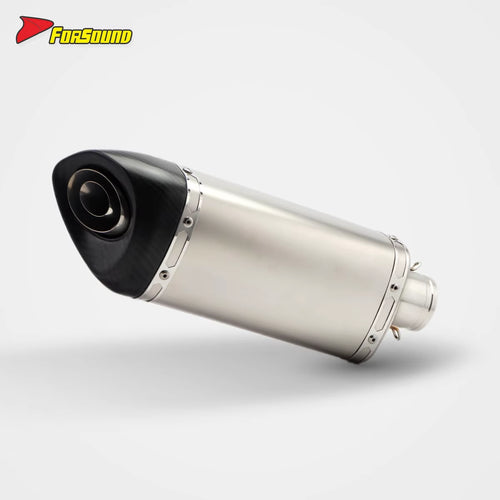 FORSOUND Universal 51Mm Diameter AK K11-Style Slip-On Exhaust Carbon Fiber Stainless Steel Polished Dual Finish Inner Tube For