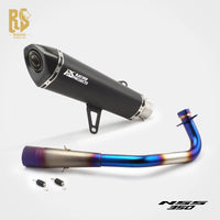FOR Honda Forza 350 Exhaust 2020-2025 NSS350 Extended Slant Hexagon round Hole Full Exhaust System Stainless Steel