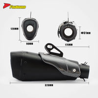 Universal Motorcycle Modified V4 Carbon Fiber Exhaust Pipe Tail Section New Condition Compatible with RSV4 V4 V2 675 752S