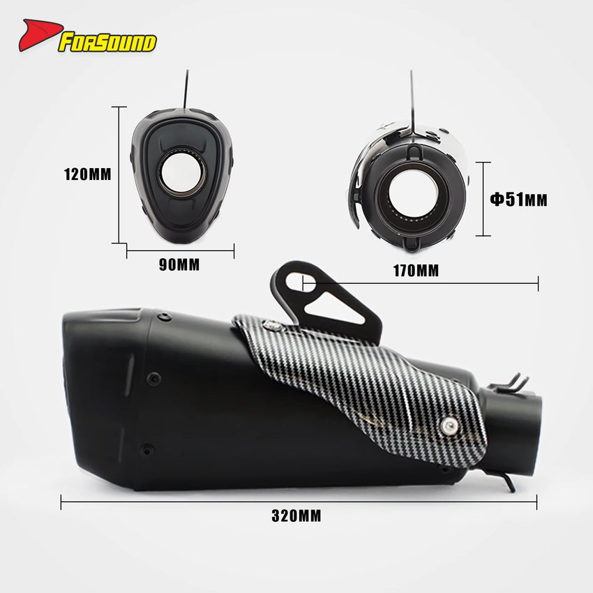 Universal Motorcycle Modified V4 Carbon Fiber Exhaust Pipe Tail Section New Condition Compatible with RSV4 V4 V2 675 752S