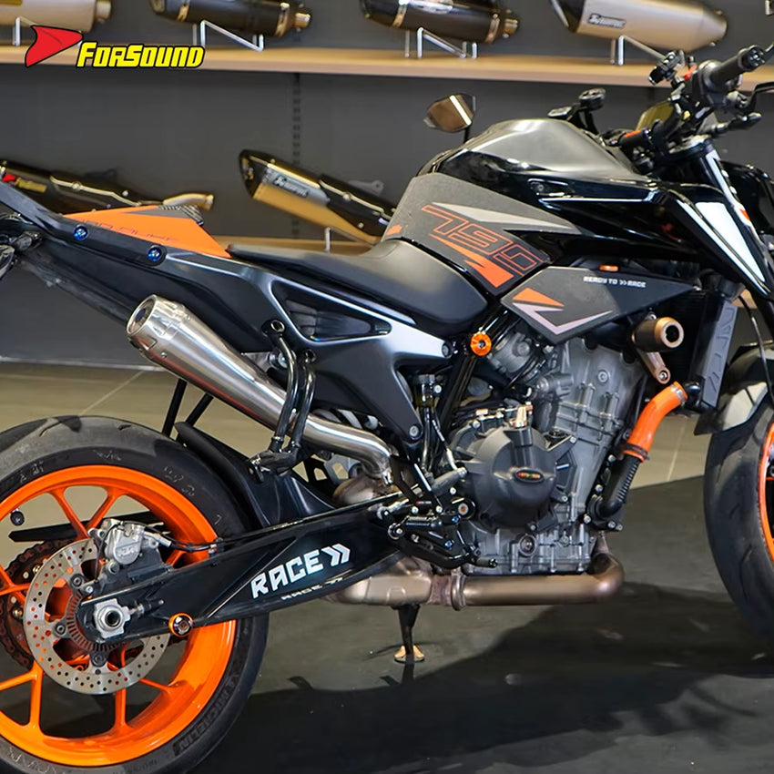 Condition New Stainless Steel Motorcycle Mid-Tail Integrated Exhaust Muffler for KTM 790 Adventure/R Duke 890 2018-2022