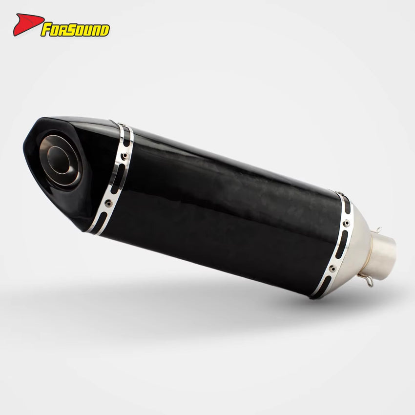 RS Universal Racing Modified Stainless Steel Motorcycle Exhaust Muffler New Condition for Moto MT09 NMAX YZF R6 51Mm Caliber