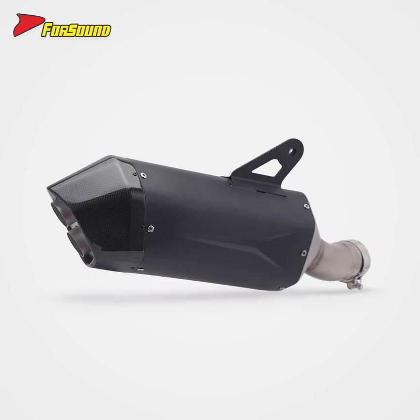 New Forsound S1300Gs Carbon Fiber Stainless Steel Mid-Tail Integrated Exhaust System Precision Welding Deep Powerful Sound Fit