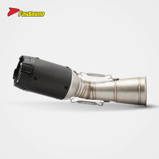 For ZONTES 703RR Fit 2023-2025 Carbon Fiber Performance Straight-Through Down-Exit Exhaust Kit Supersport Racing GP. Style OEM