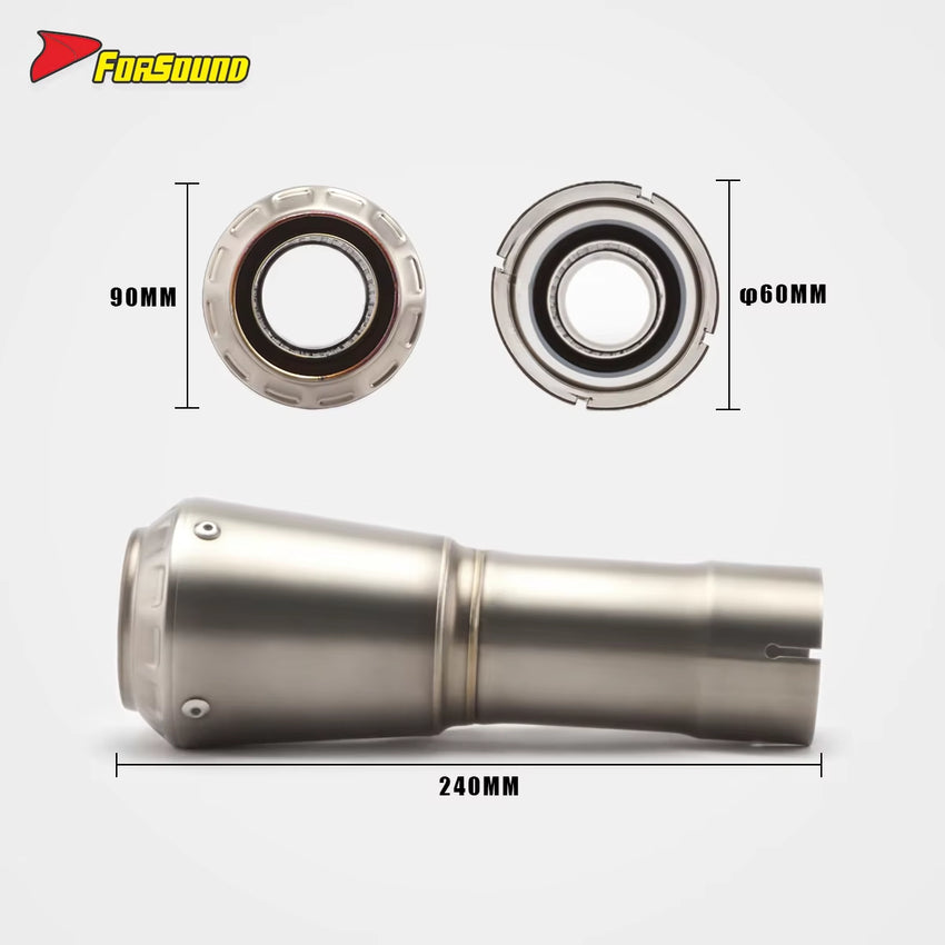 New Condition Stainless Steel 60Mm Mid-Tail Integrated Exhaust Pipe for BMW Motorrad S1000XR 20-25 Sport Touring Motorcycle
