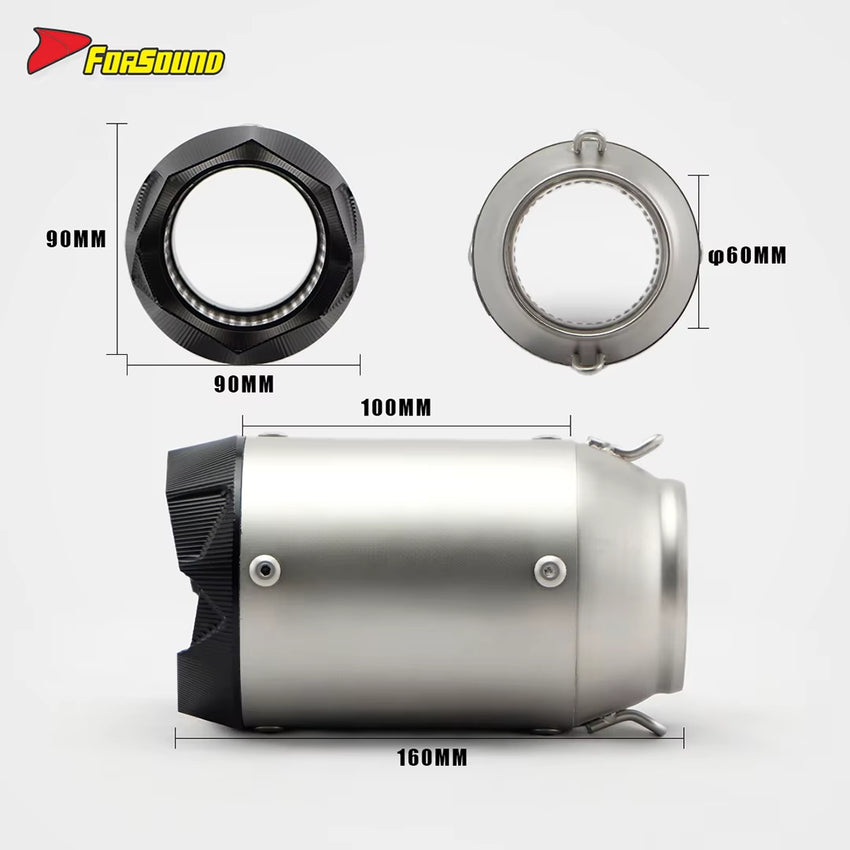 Universal 60Mm Stainless Steel Carbon Fiber Matte Black End Can Embossed Cokeexhaust Pipe Tail Section Xmax Egzos Korumas