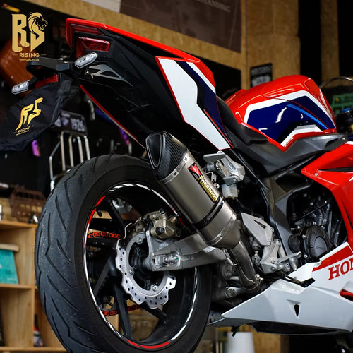 RS for Motorcycle Exhaust System Modified Carbon Fiber Exhaust Pipe for Puppy Triangle for ZX4R 450SR R3 GSX 600