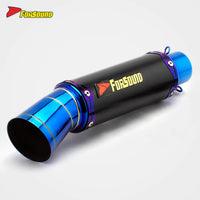 RS Original Modified Stainless Steel Motorcycle Exhaust Pipe Roasted Blue Taizi Horn End Section New for Xmax Xadv