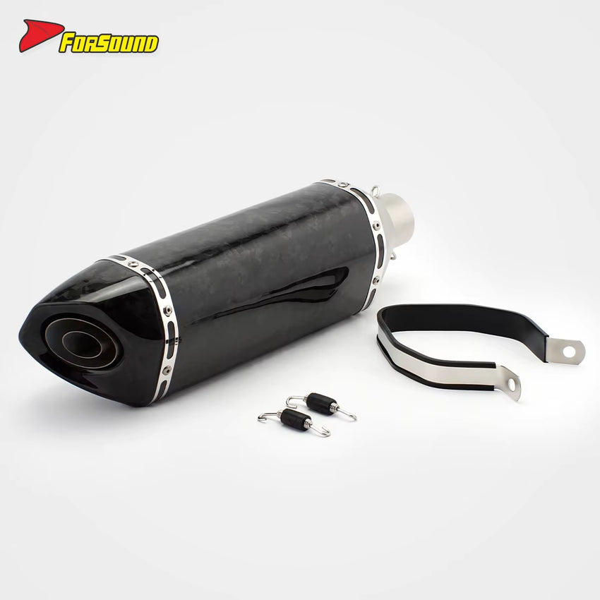 RS Universal Racing Modified Stainless Steel Motorcycle Exhaust Muffler New Condition for Moto MT09 NMAX YZF R6 51Mm Caliber