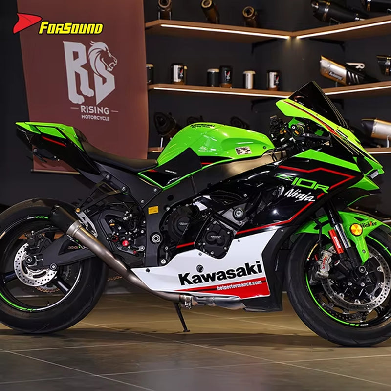 Titanium Alloy Stainless Steel Mid-Section Connect High-Exit Carbon Fiber Tip Track Screaming Exhaust Note 2025 Kawasaki ZX10R