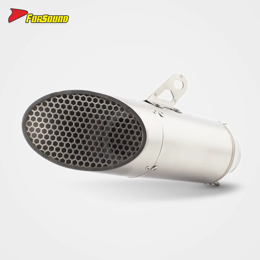 Stainless Steel 51Mm Honeycomb End Can Exhaust Pipe Universal Motorcycle Pipe