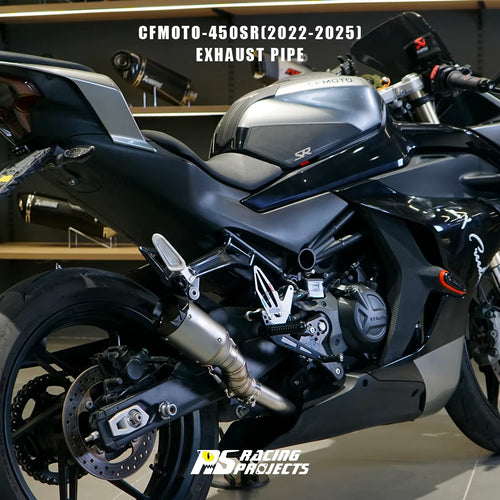 New FORSOUND Stainless Steel 51Mm AR Embossed Tail Exhaust Pipe (Black/Silver) for 450SR/NK Motorcycle