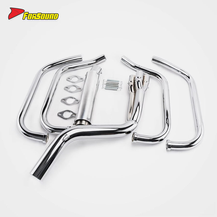 Retro and Heat Resistant Six-Section Electroplated Motorcycle Exhaust Pipe Full System Exhaust Pipe for CBX400F 1981-1984