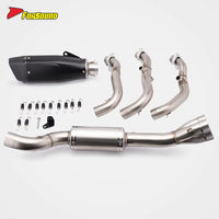 New for Trident660 2021-2024 Right Blade Carbon Fiber Exhaust System Black Body Full Stainless Steel Retrofit/Upgrade Mouth