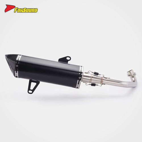New Yamaha XMAX Black Stainless Steel Carbon Fiber Full System Exhaust Retrofit Tip Matte Front-Mid Section Urban Commuting