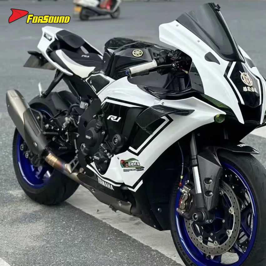 FORSOUND Yamaha MT10 Exhaust K12 Style Long Mid-Tail Slip-On Muffler Stainless Steel for Yamaha R1 2015-2025 Superbike Extended