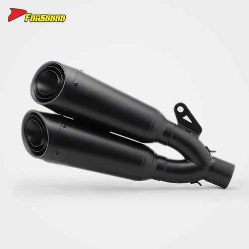 For Ninja 400 Stainless Steel 51Mm Exhaust Mid-Tail Exhaust Pipe with Double Pipes Placement