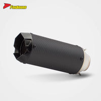RS Original 703RR Embossed Carbon Fiber Motorcycle Exhaust Pipe Modified Tail Section Black Mouth Stainless Steel 675NK 51Mm End