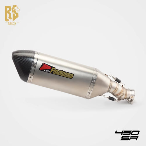 Forsound New Stainless Steel Carbon Fiber Puppy Mid Tail Exhaust Pipe Includes Muffler Tip 450SR 450NK Street Motorcycle