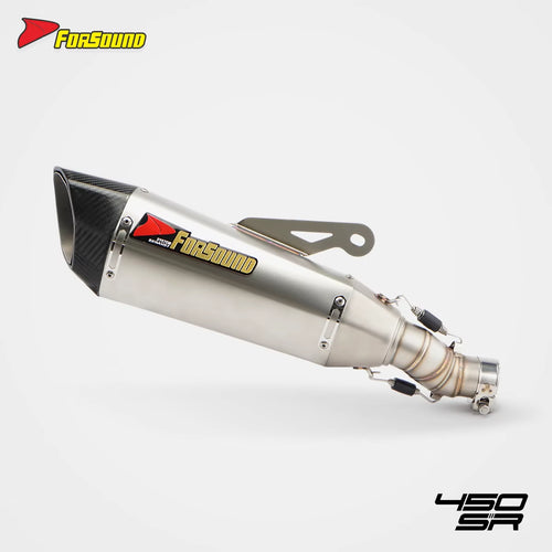 New FORSOUND Silver Stainless Steel TSS Frosted Mid-Tail Section Exhaust Pipe for 450SR/NK Motorcycle