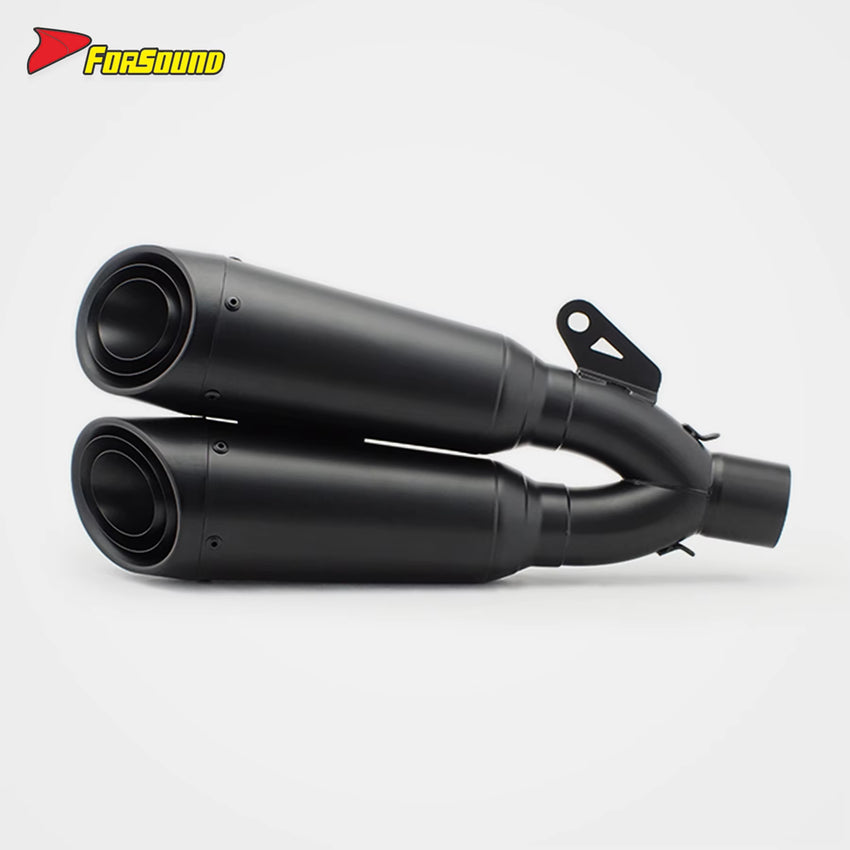 For Ninja 400 Stainless Steel 51Mm Exhaust Mid-Tail Exhaust Pipe with Double Pipes Placement