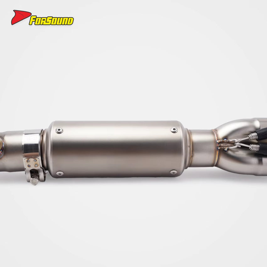 For 675NK 675SR Crown Spiral Underfloor Full Exhaust System Stainless Steel Dual Oxygen Sensor Power Enhancement Sound Tuning