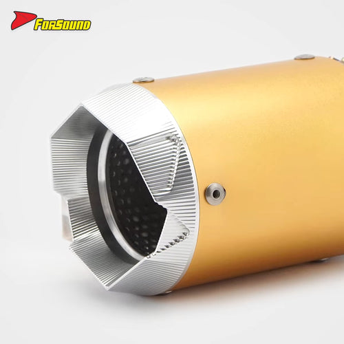 New Forsound/Sound RS Original Embossed Gold Stainless Steel Exhaust Pipe Modified Universal Motorcycles 60Mm 450SR 500 RS660